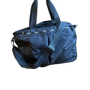 Lesportsac Duffel Bag Travel Black Quilted Large